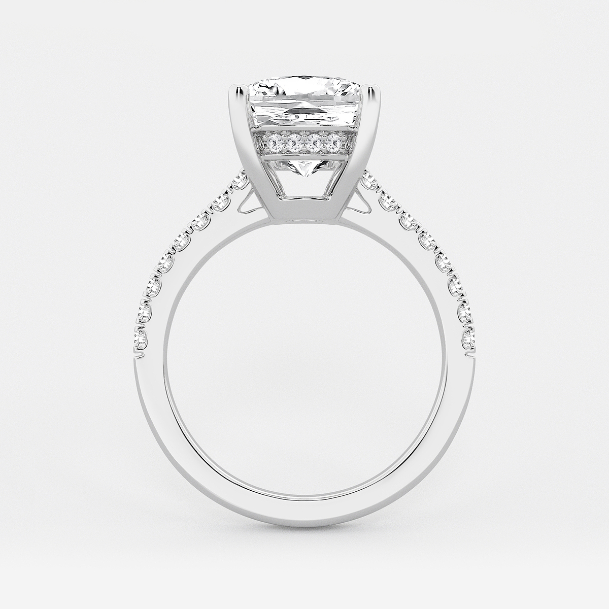 Additional Image 1 for  5 1/3 ctw Elongated Cushion Lab Grown Diamond Hidden Halo Engagement Ring